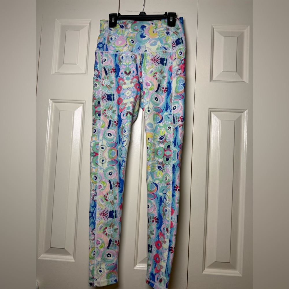 Dena Lyons Palm Beach Blue Pizzazz Leggings